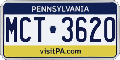 PA license plate MCT3620