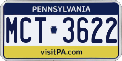 PA license plate MCT3622