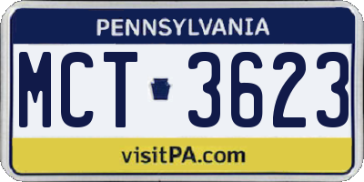 PA license plate MCT3623