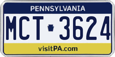 PA license plate MCT3624
