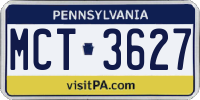 PA license plate MCT3627