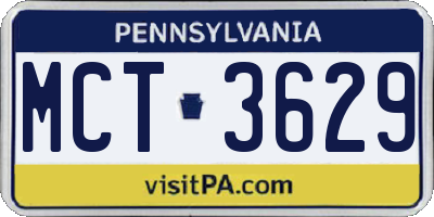 PA license plate MCT3629