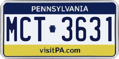 PA license plate MCT3631
