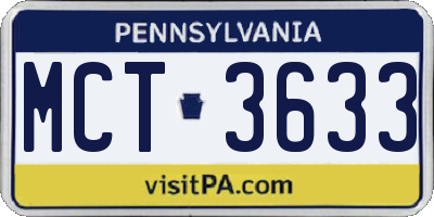 PA license plate MCT3633