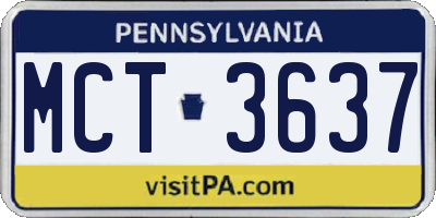 PA license plate MCT3637