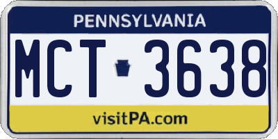 PA license plate MCT3638