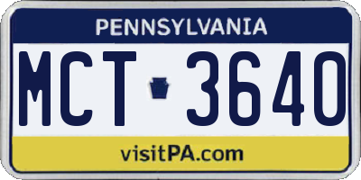 PA license plate MCT3640