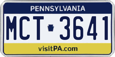 PA license plate MCT3641