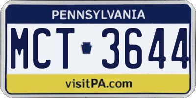 PA license plate MCT3644