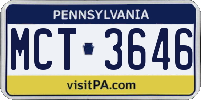 PA license plate MCT3646