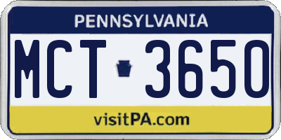 PA license plate MCT3650