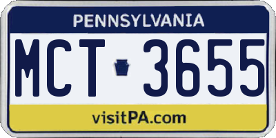 PA license plate MCT3655