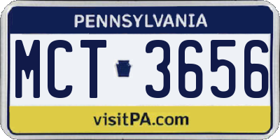 PA license plate MCT3656