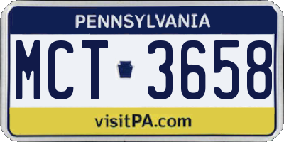 PA license plate MCT3658