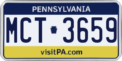 PA license plate MCT3659