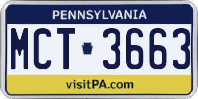 PA license plate MCT3663
