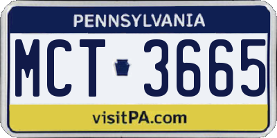 PA license plate MCT3665
