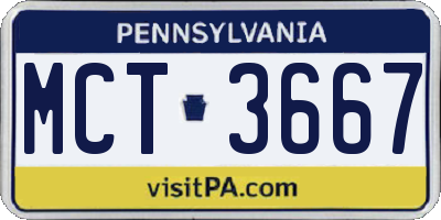 PA license plate MCT3667