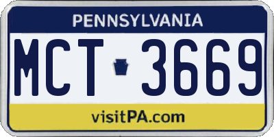PA license plate MCT3669