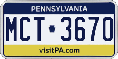 PA license plate MCT3670