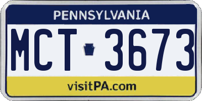 PA license plate MCT3673