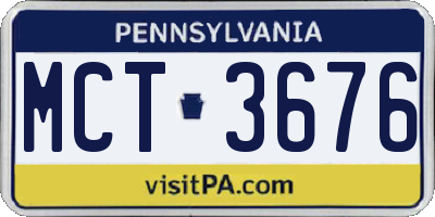 PA license plate MCT3676