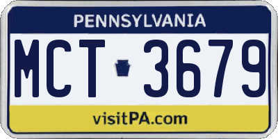 PA license plate MCT3679