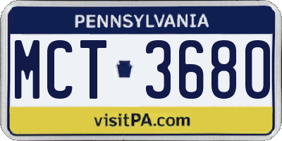 PA license plate MCT3680