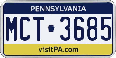 PA license plate MCT3685