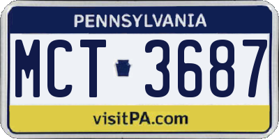 PA license plate MCT3687