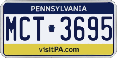PA license plate MCT3695