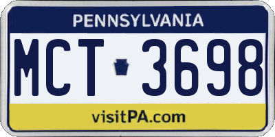 PA license plate MCT3698