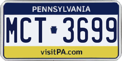 PA license plate MCT3699