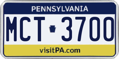 PA license plate MCT3700