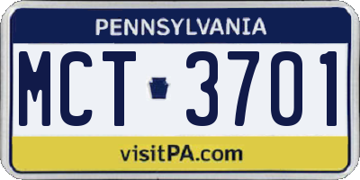 PA license plate MCT3701