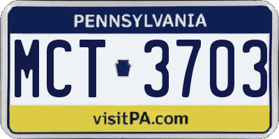 PA license plate MCT3703