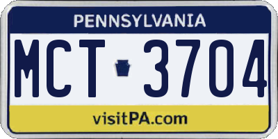 PA license plate MCT3704