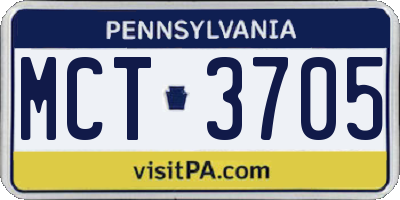PA license plate MCT3705