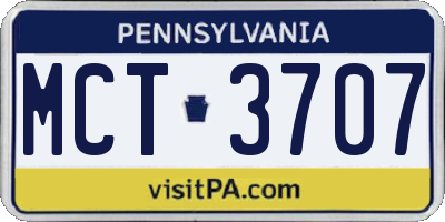 PA license plate MCT3707