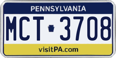 PA license plate MCT3708