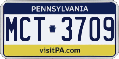 PA license plate MCT3709