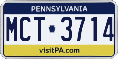 PA license plate MCT3714