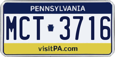 PA license plate MCT3716