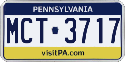 PA license plate MCT3717