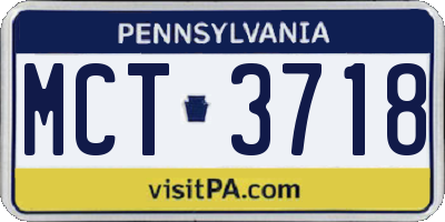 PA license plate MCT3718