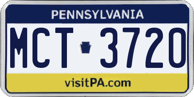PA license plate MCT3720