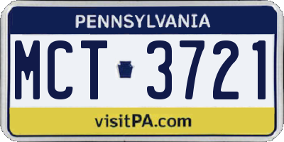 PA license plate MCT3721