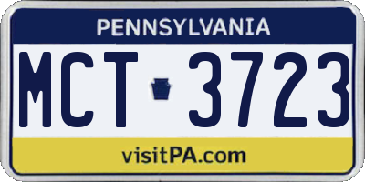 PA license plate MCT3723