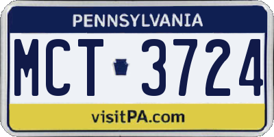 PA license plate MCT3724