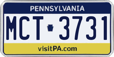 PA license plate MCT3731